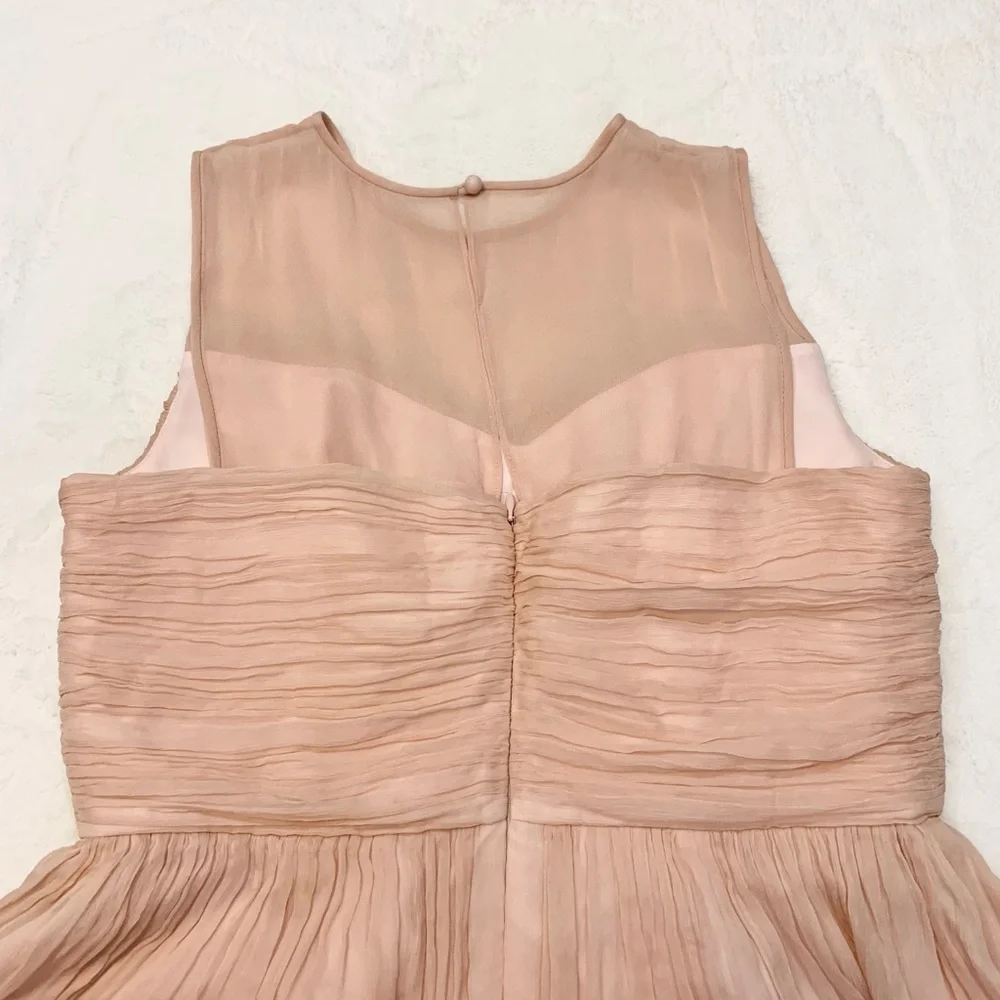 J. Crew Blush Pink Sleeveless Chiffon Midi Dress
